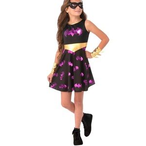 Rubies DC Comics Purple Batgirl Dress Gauntlets & Mask Halloween Costume